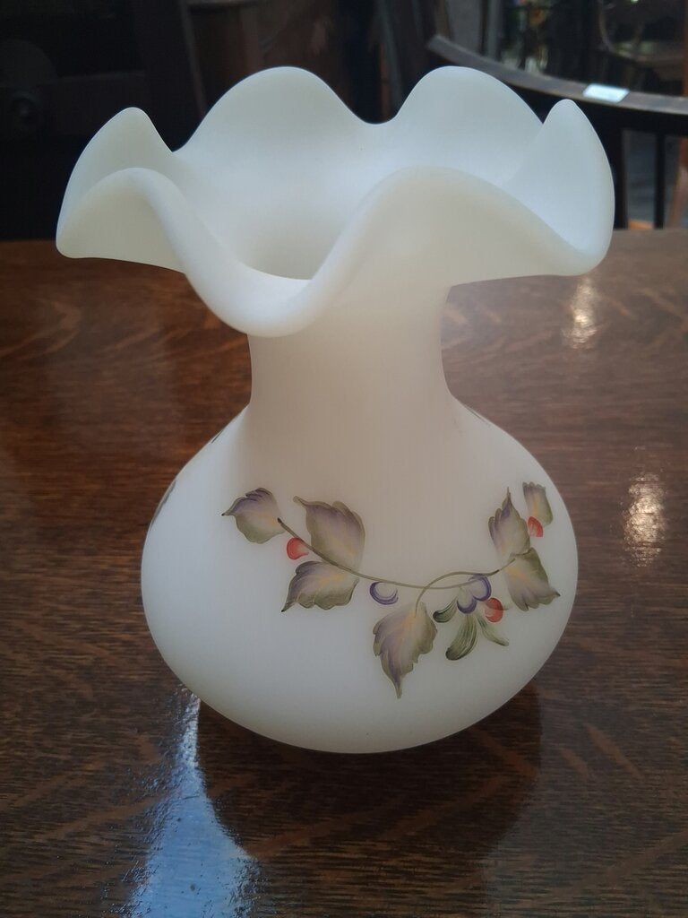 Fenton White Floral Vase