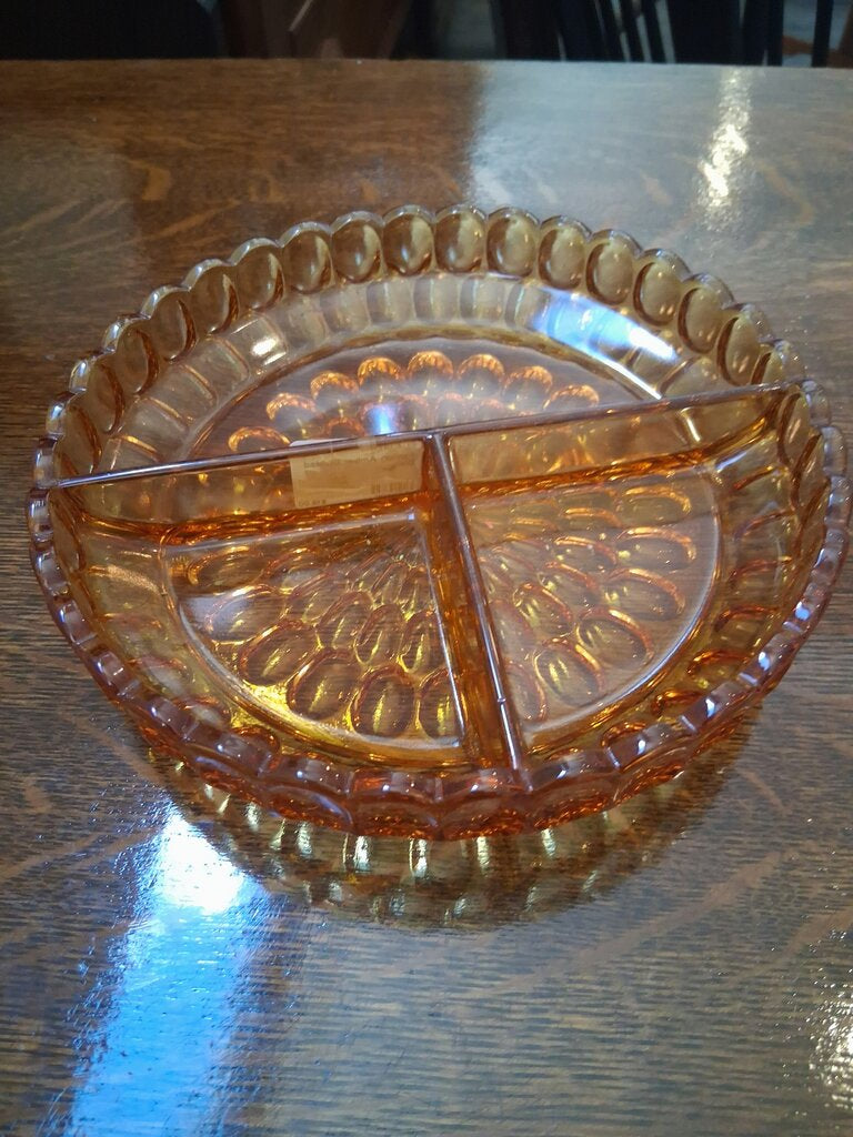 Fenton Amber Divided Dish