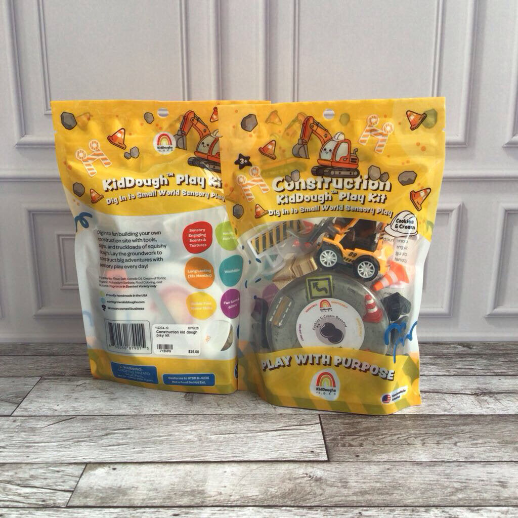 Construction kid dough play kit