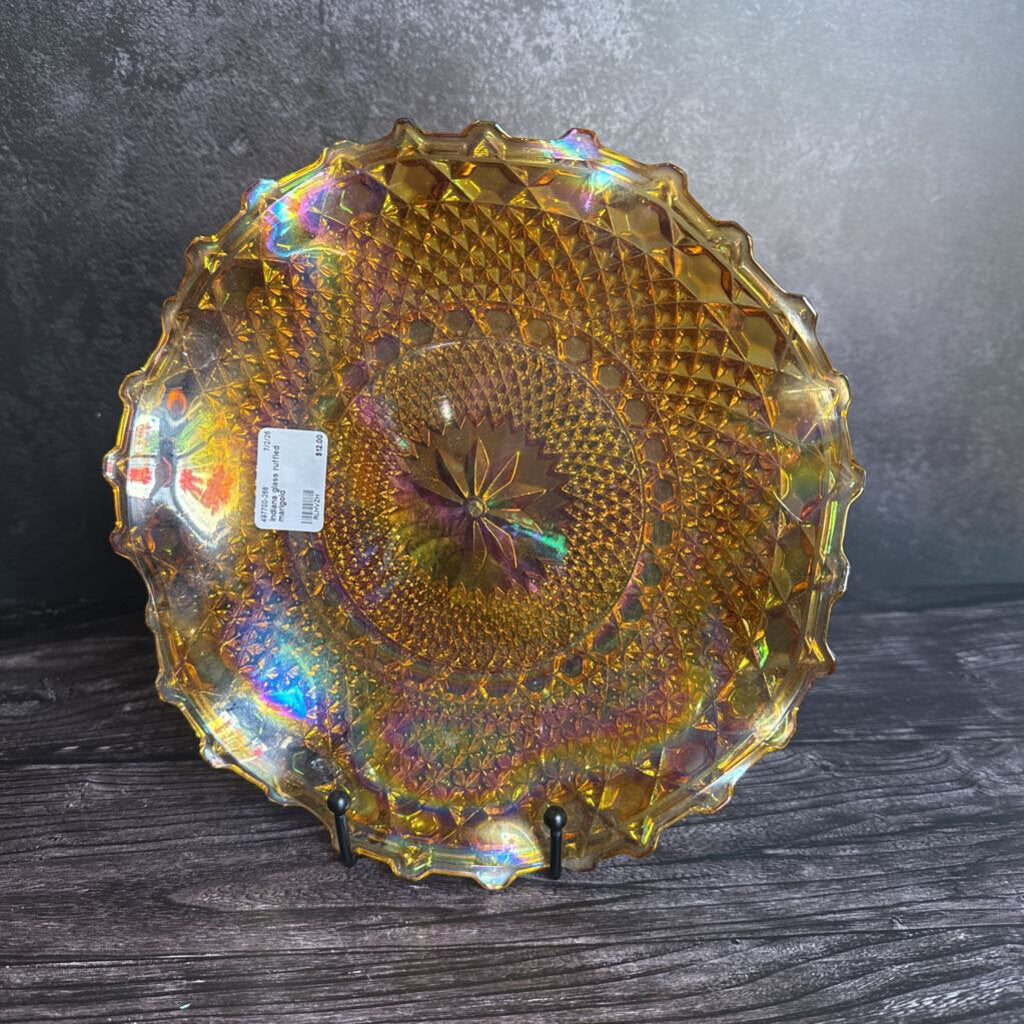Indiana glass ruffled marigold