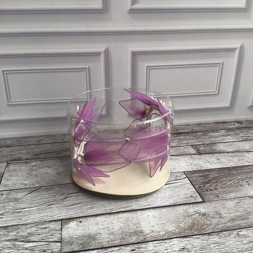 Purple Head Piece with White pearls