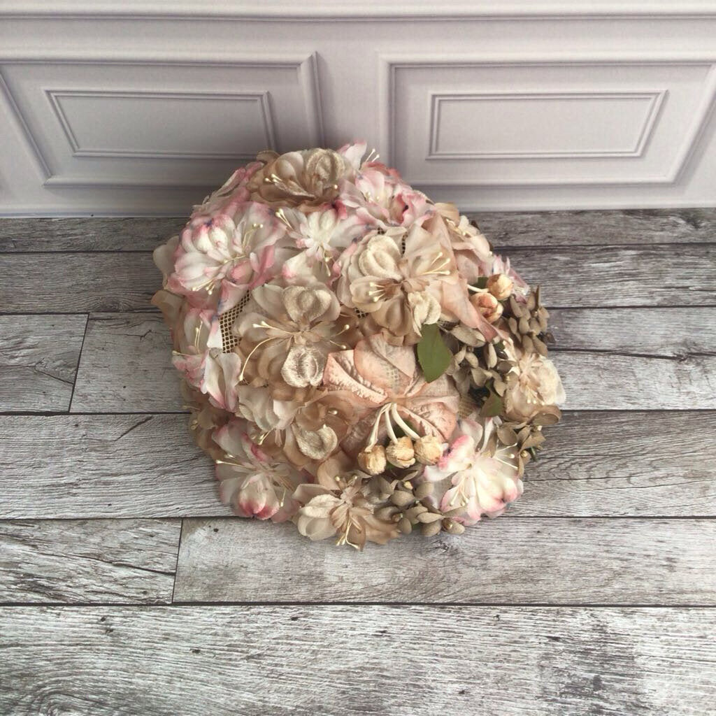 Pink Floral Hat with Brim