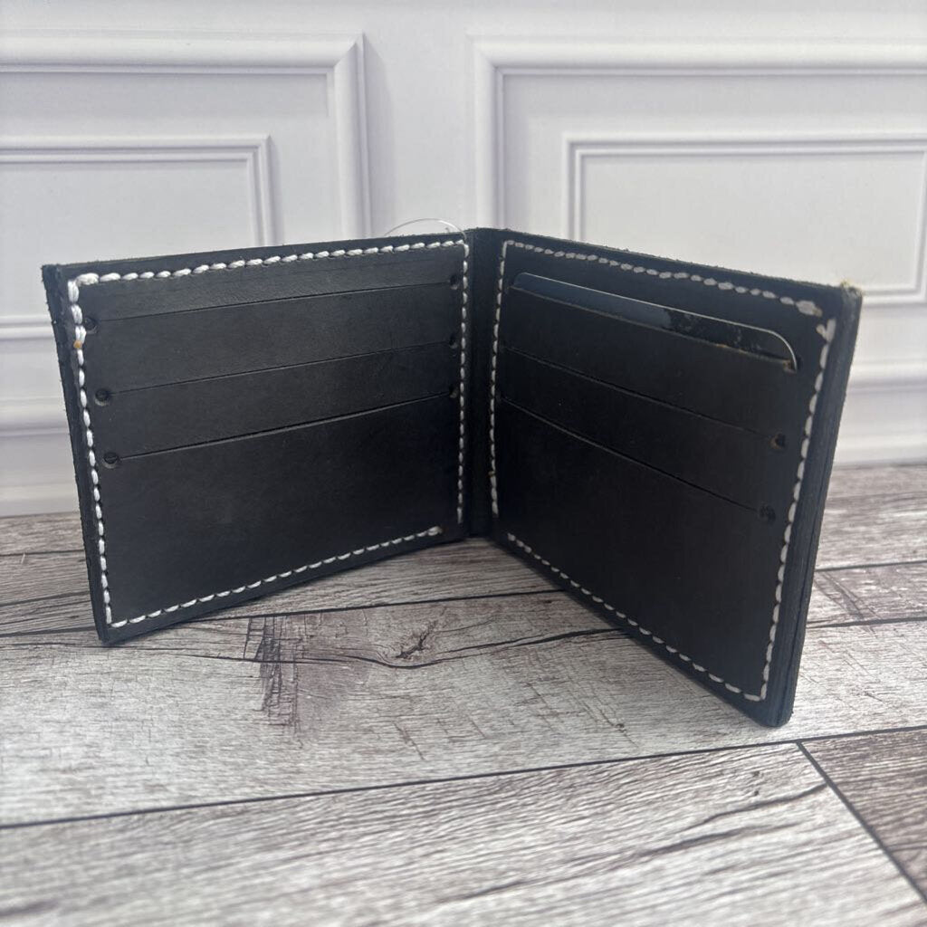 Bifold Wallet - Black Pattern Stamped