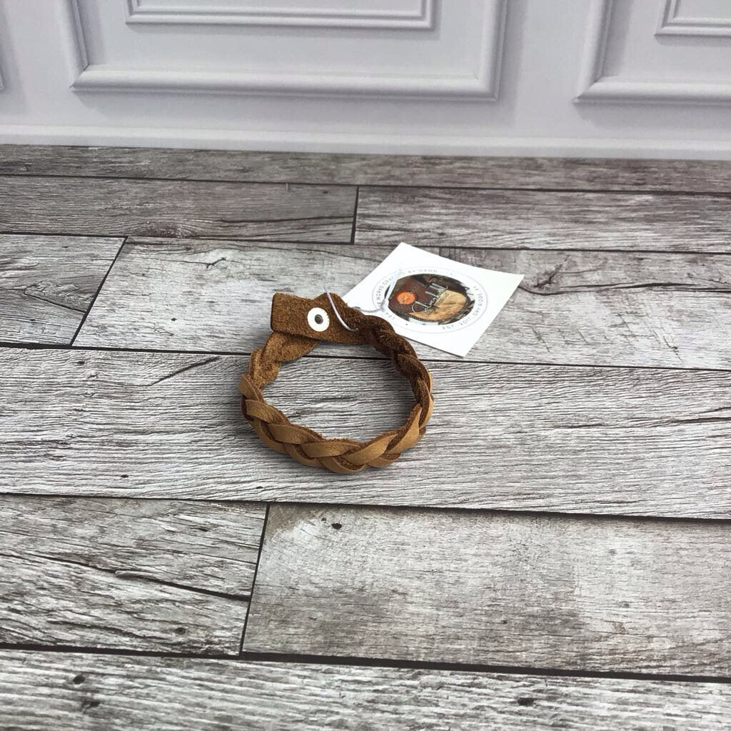 Braided Leather Bracelet - Tan