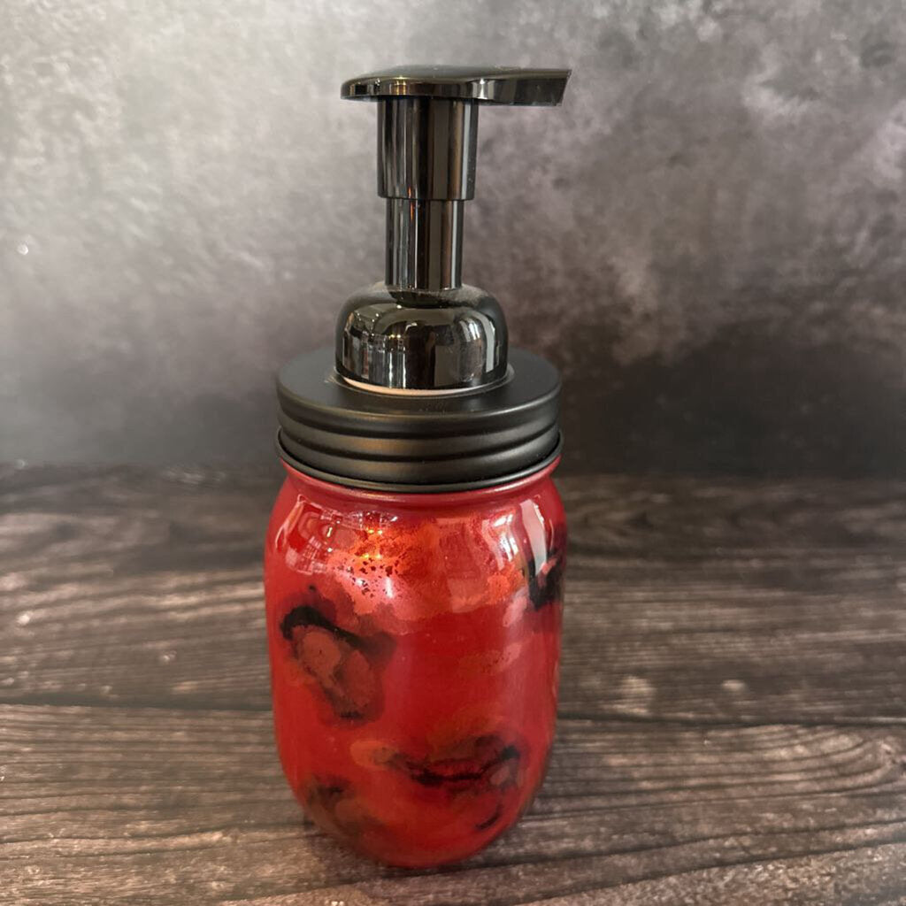 Small Mason Soap Dispenser - Red