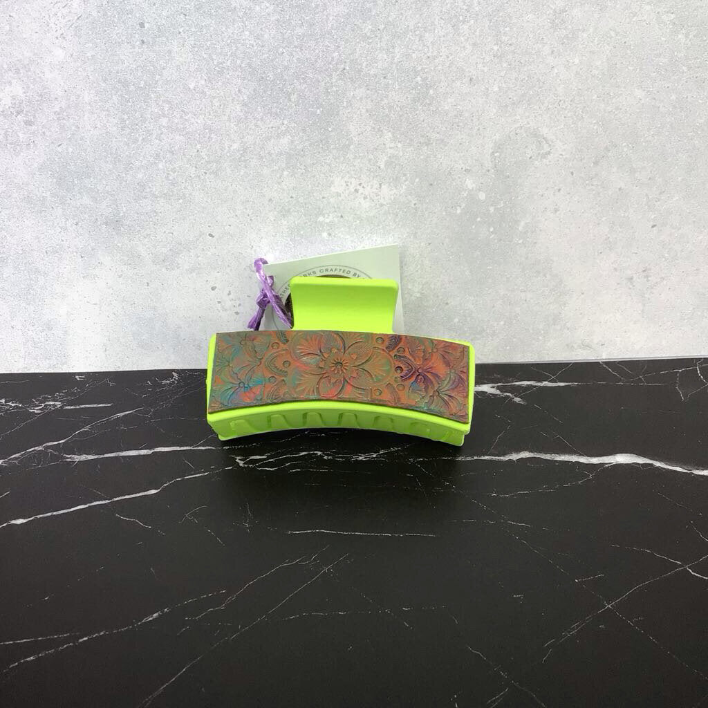 Hair Clips - Black w Western Skull Theme