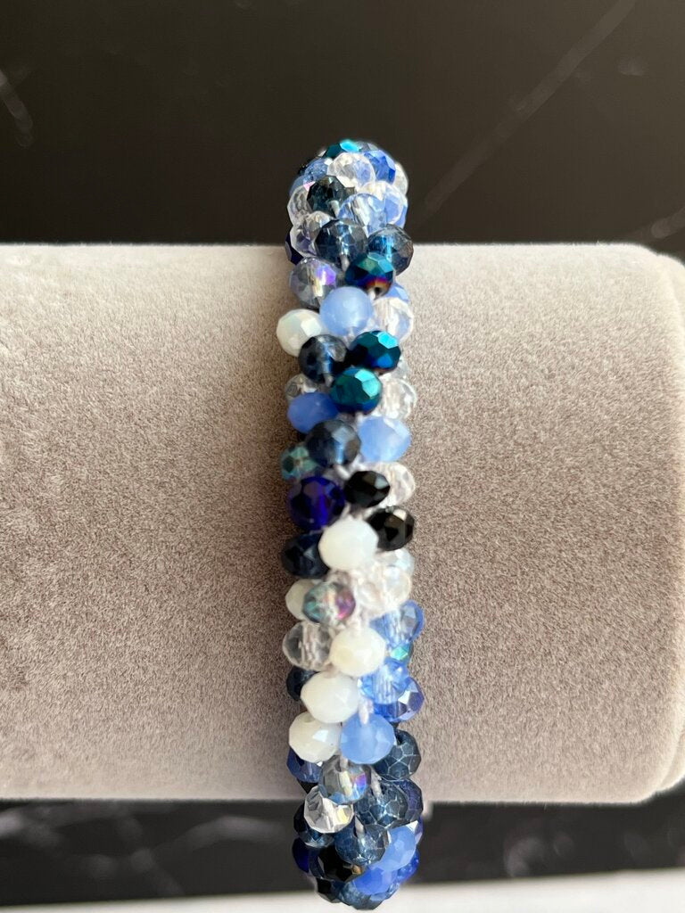 Beaded Glass Bracelet - Blue