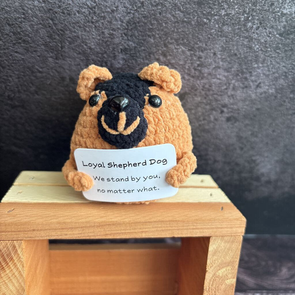 Emotional Support Crochet Dogs - Black/Brown Shepherd