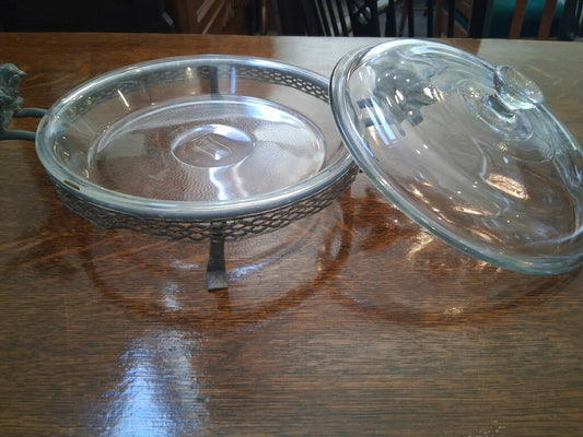Unique Glassbake Bird Metal Carrier