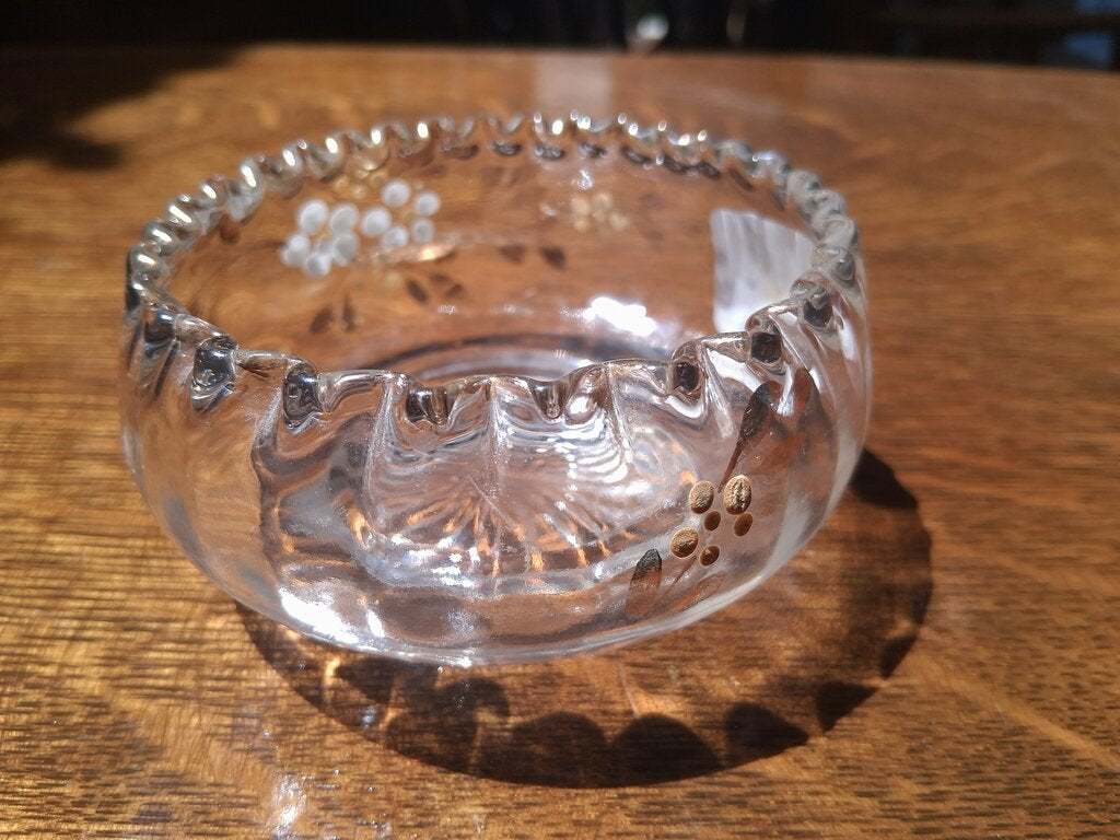 Fostoria gold trim floral bowl