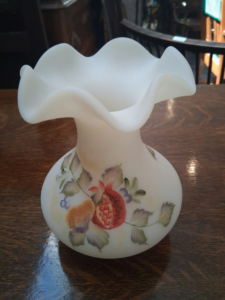 Fenton White Floral Vase