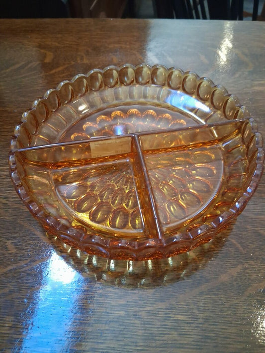 Fenton Amber Divided Dish