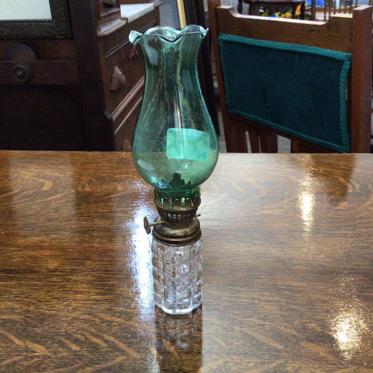 green mini kerosene lamp