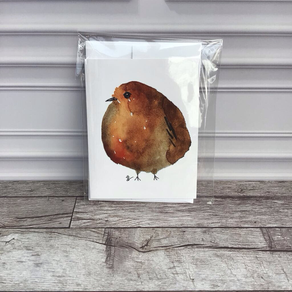 Greeting Card Print Fatty Bird Robin