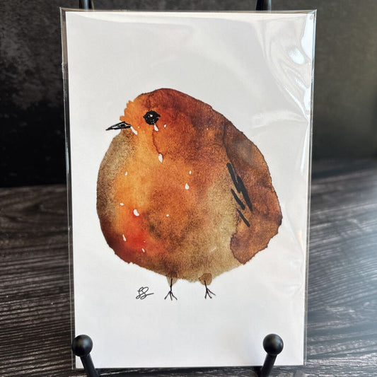 Print 4x6 Fatty Bird Robin