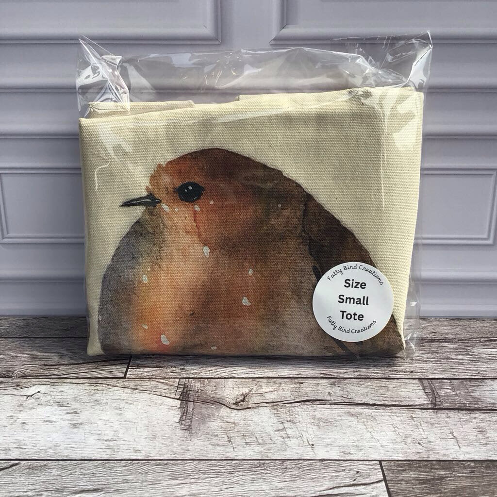 Canvas Tote Small Fatty Bird Robin