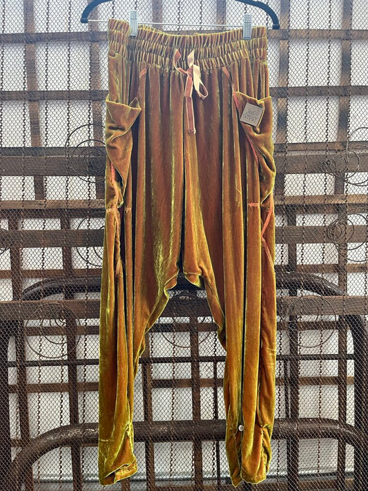 JG gold velvet pants