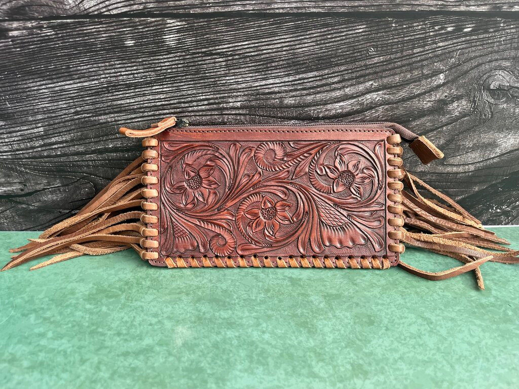 AD Leather hand clutch