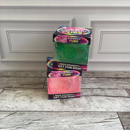 Squishy Glitter Cube