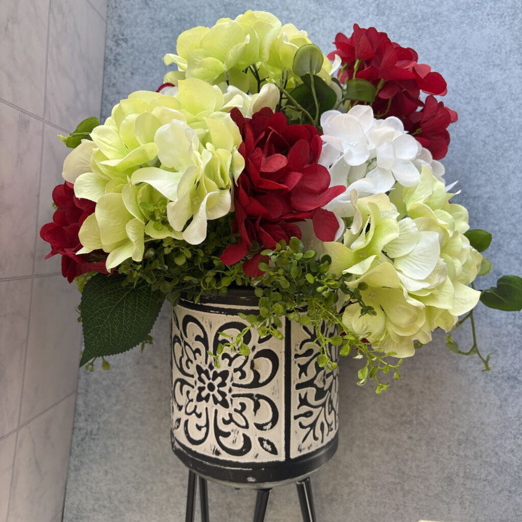 black & white hydrangea