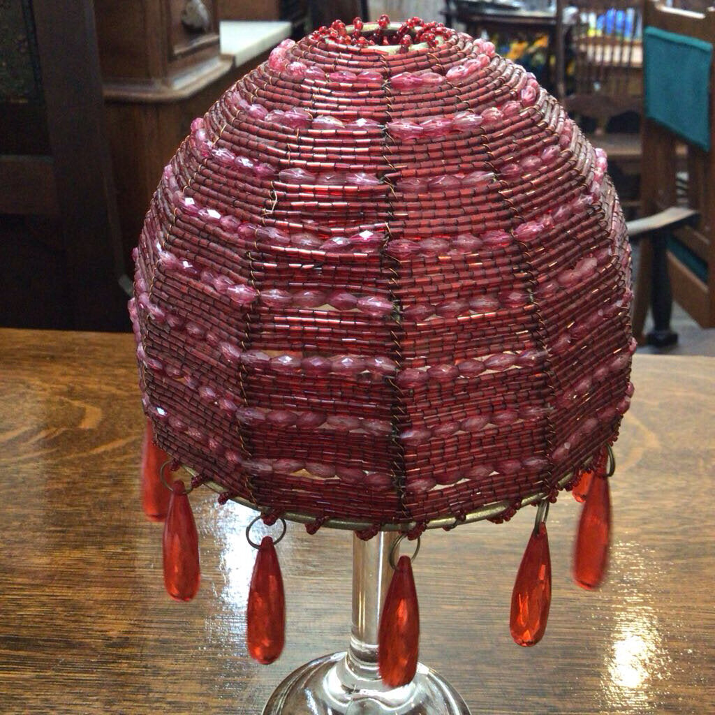 Red jeweled lamp shade