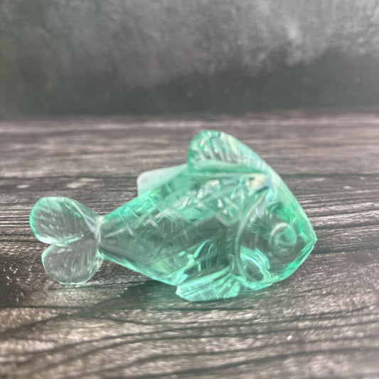 Art glass aquamarine fish