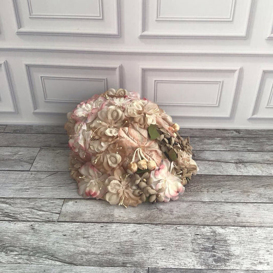 Pink Floral Hat with Brim