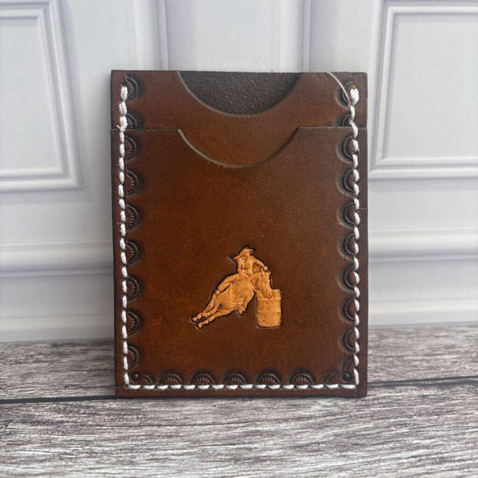 Minimalist Card Wallet - Brown Cowboy Stamped