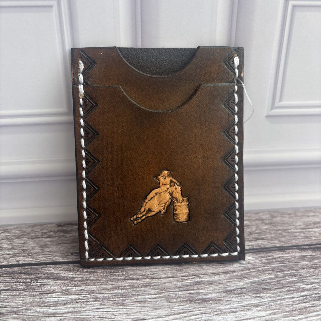 Minimalist Card Wallet - Dark Brown Cowboy Stamped