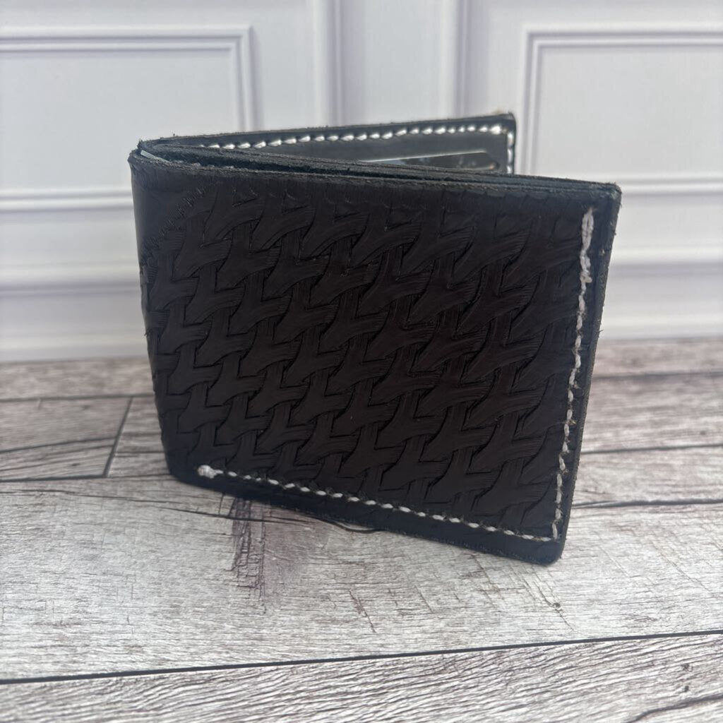 Bifold Wallet - Black Pattern Stamped