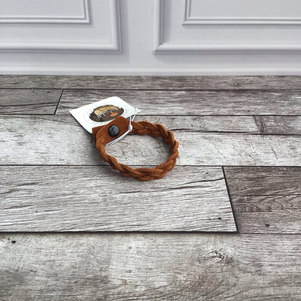 Braided Leather Bracelet - Brown