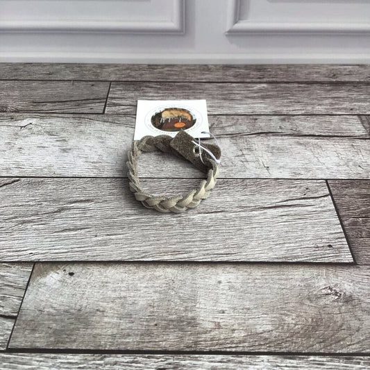 Braided Leather Bracelet - Gray