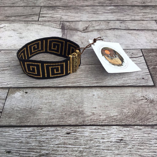 Gold Plated Bracelet - Wide Spiral Patterned