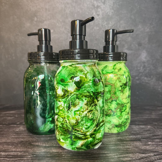 Large Mason Soap Dispenser - Green