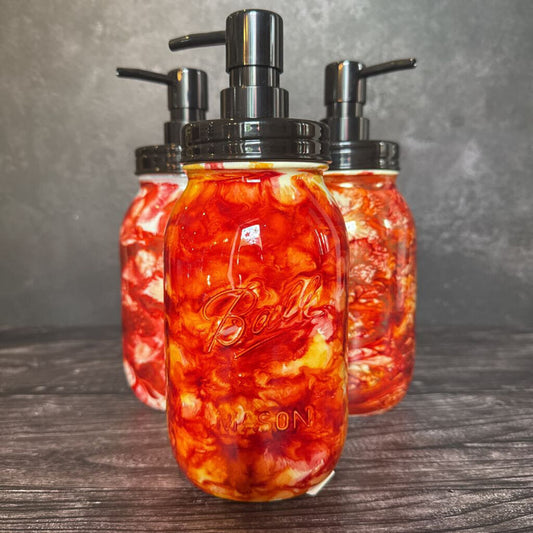 Large Mason Soap Dispenser - Orange