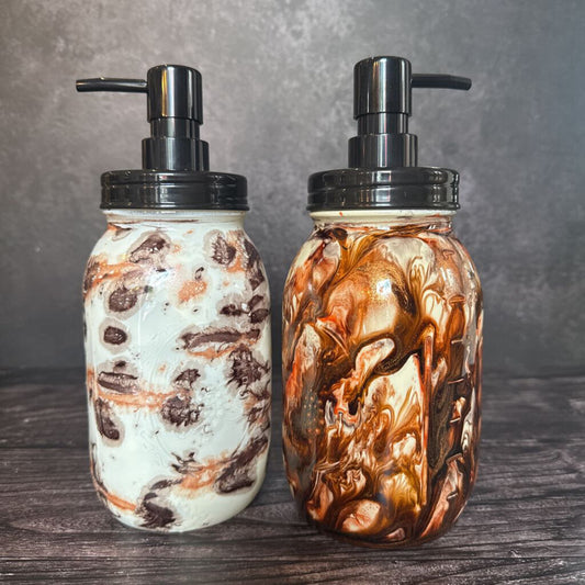 Large Mason Soap Dispenser - Brown