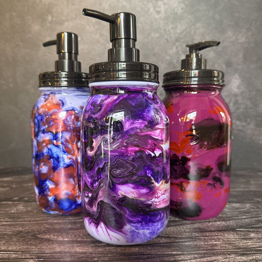 Large Mason Soap Dispenser - Purple