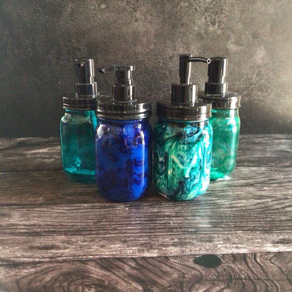 Small Mason Soap Dispenser - Blue