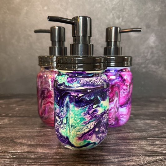 Small Mason Soap Dispenser - Purple