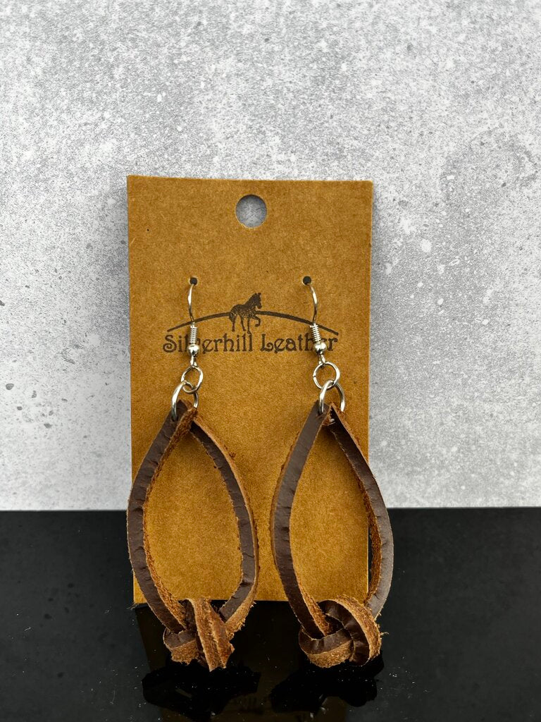 Stamped Earrings - brown twisted