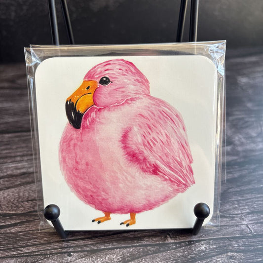 Wood Coaster Felicia the Flamingo