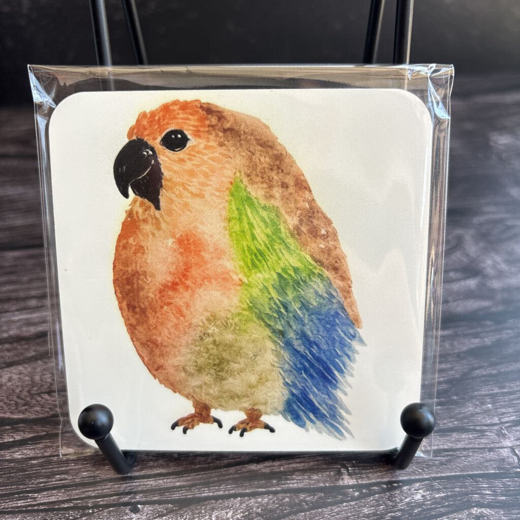 Wood Coaster Pat the Parrot