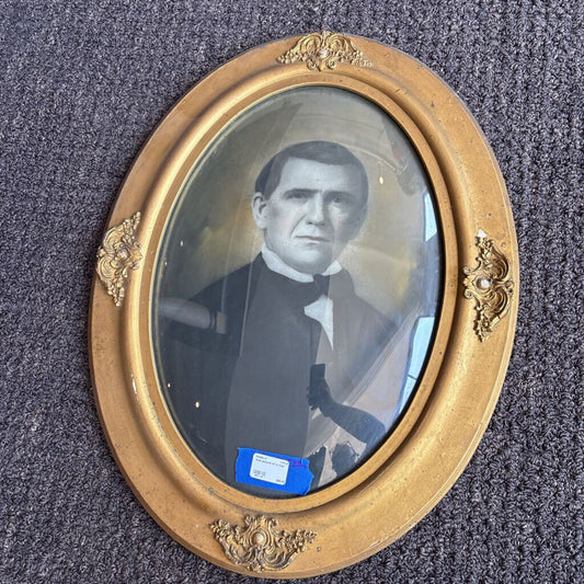 oval picture of a man