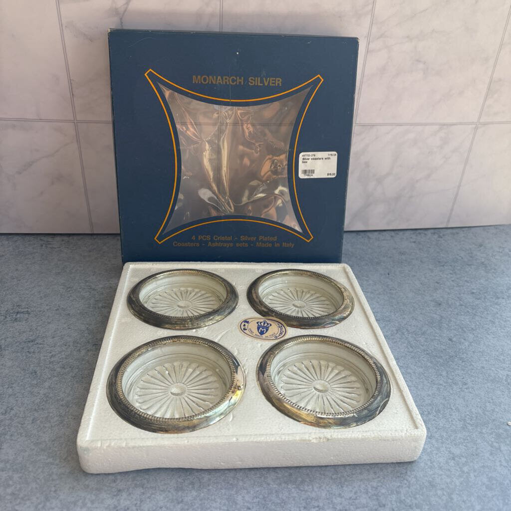 Silver coasters with box