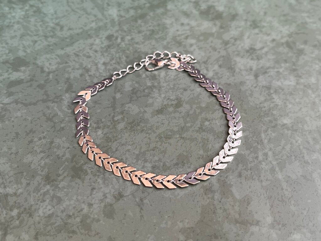 Ankle Bracelet - Silver Arrows
