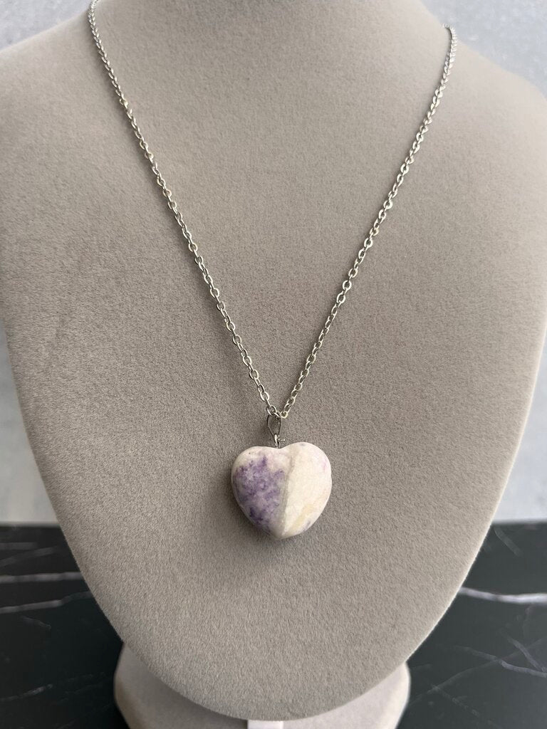 Crystal Heart Necklace - Amethyst