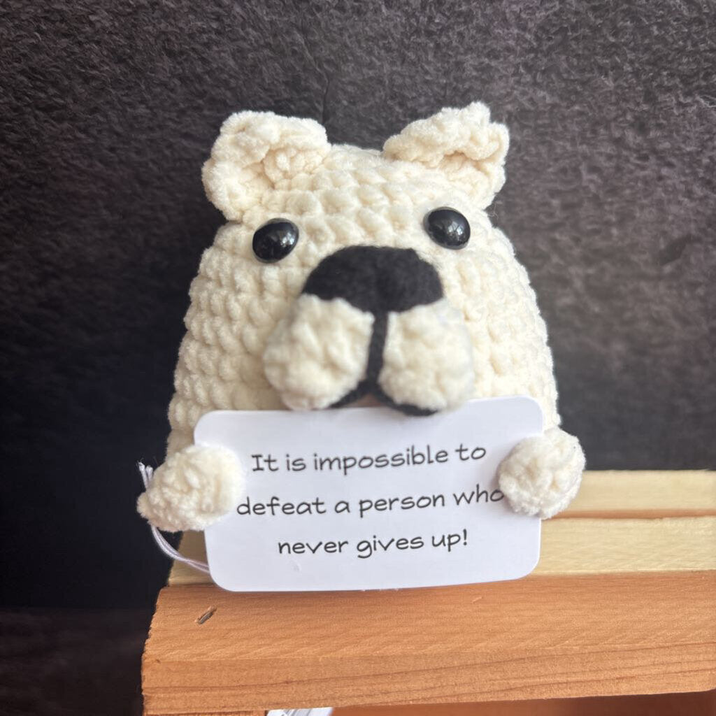Emotional Support Crochet Pet - White Dog