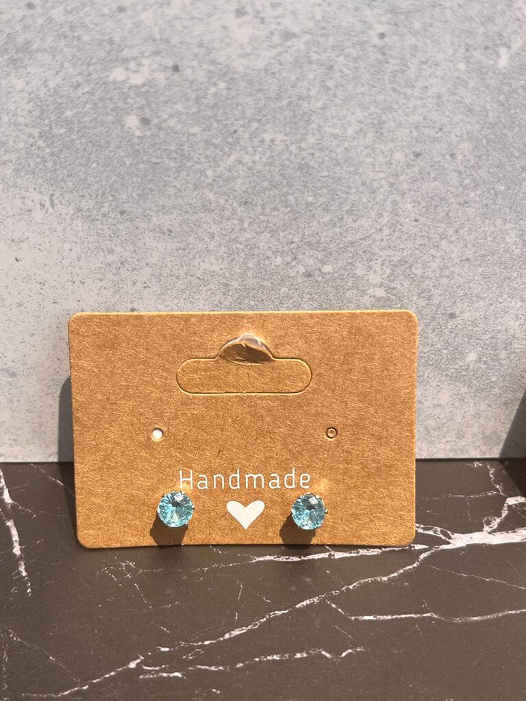 Sparkle Post Earrings - Baby Blue