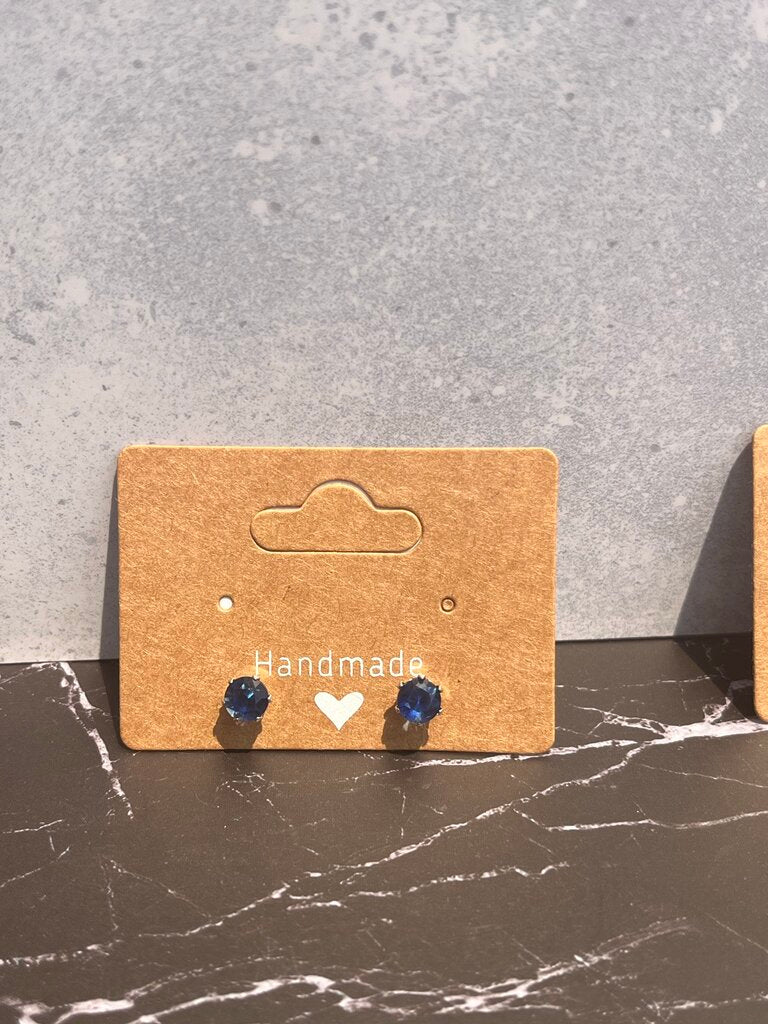 Sparkle Post Earrings - Navy Blue