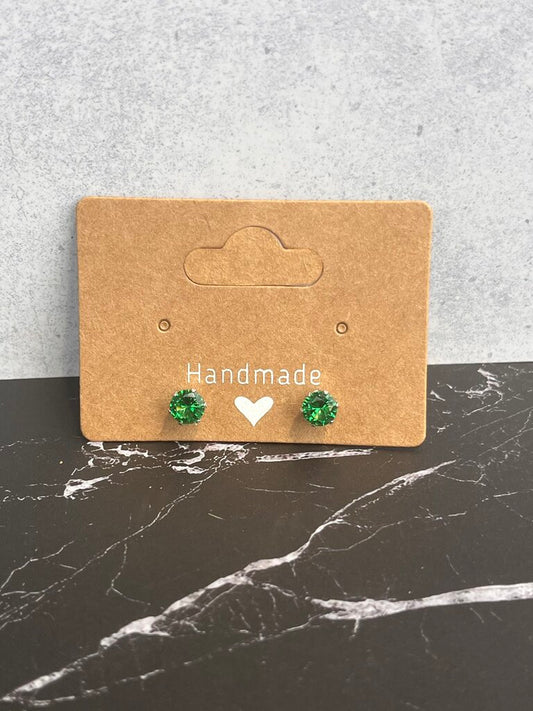 Sparkle Post Earrings - Emerald